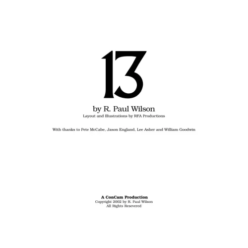 13 by R. Paul Wilson