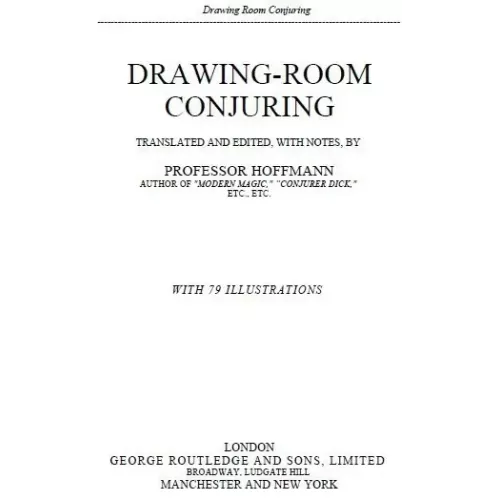 Drawing Room Conjuring by Professor Hoffmann