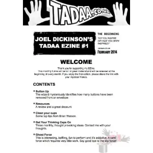 Tadaa Ezine Issue 1 by Joel Dickinson