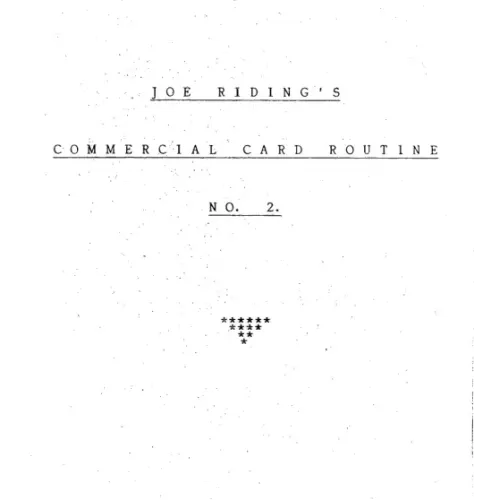 Commercial Card Routine 2 by Joe Riding