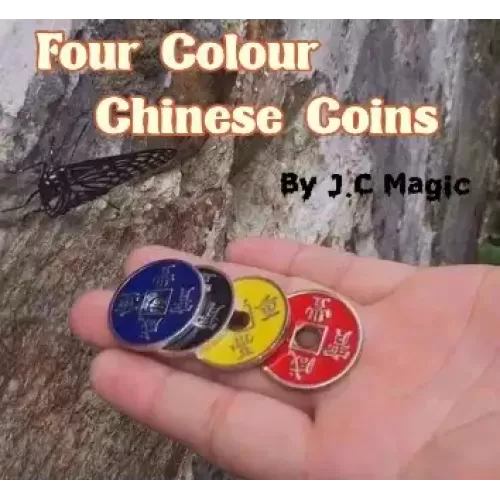 Four Colour Chinese Coins by J.C Magic