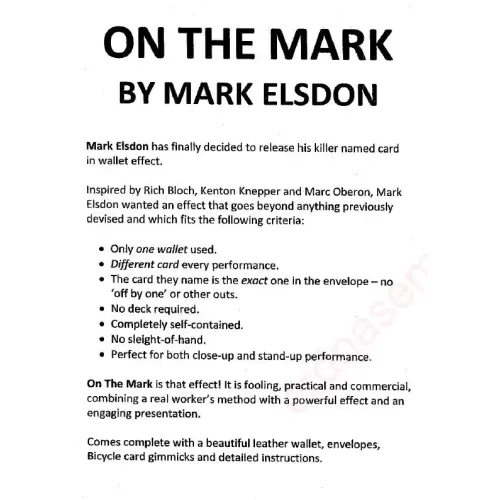 On The Mark by Mark Elsdon