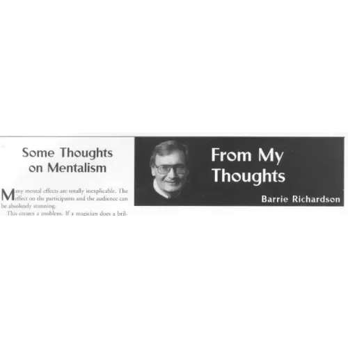 Some Thoughts On Mentalism by Barrie Richardson