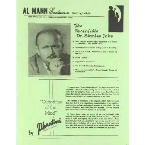 The Incredible Dr Stanley Jaks by Phantini