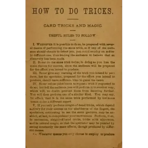 How To Do Tricks by A. Anderson