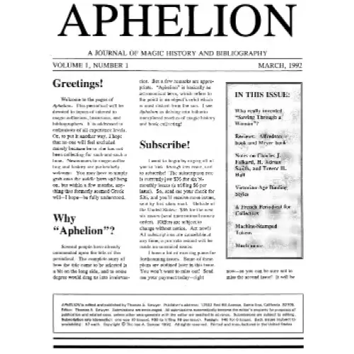 Aphelion by Thomas Sawyer (Vol 1)