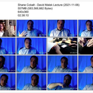 Shane Cobalt – David Malek Lecture